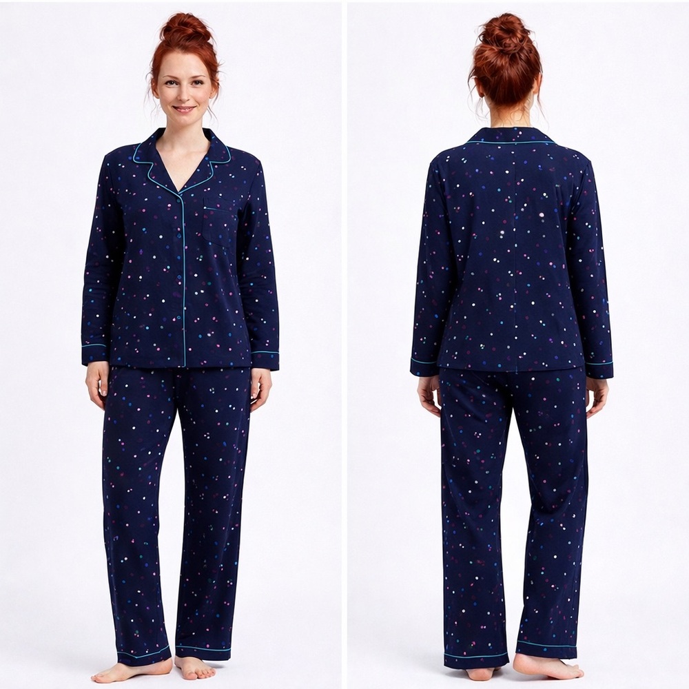 Gilligan & O’Malley NWOT Navy Print Cotton Flannel Pajamas Sizes: Sm | Med | Lrg